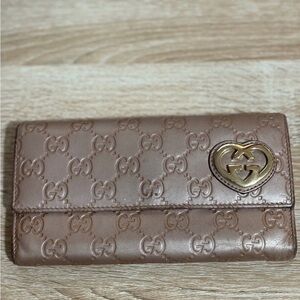 Authentic Gucci Guccissima - “Lovely Heart” Long Wallet